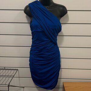 One shoulder Royal Blue Bodycon Dress | Size Medium | Striking
